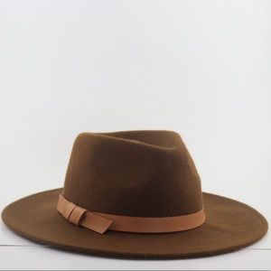 Brown wide brim floppy hat